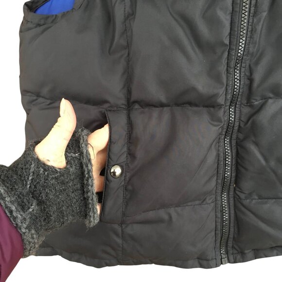 Lauren Ralph Lauren Reversible Down Quilted Puffer Vest Black Blue Size Medium - Picture 7 of 11